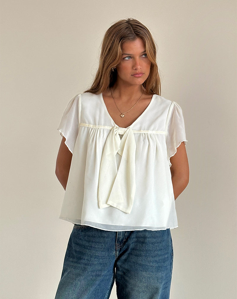 Immagine di Rike Top lungo in chiffon Avorio