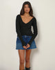 Immagine di Rinca Bardot Jumper in maglia a coste nero