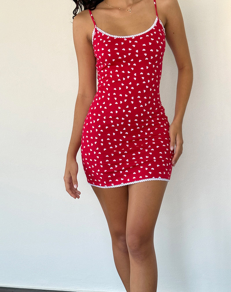 Riniki Mini Abito Bodycon in Rosso Cuore