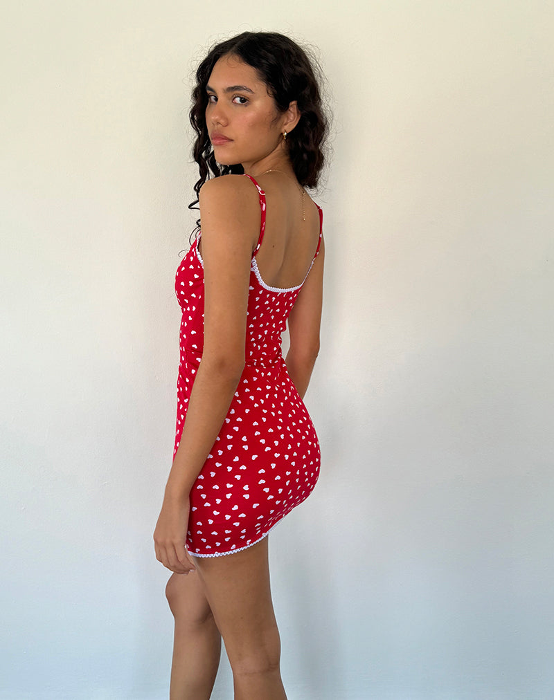 Immagine di Riniki Bodycon Mini Dress in Heart Red