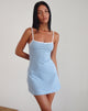 immagine di Riniko Mini Dress in blu Nantucket con bordatura bianca