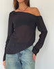 Immagine di Riot Top asimmetrico lungo in chiffon nero