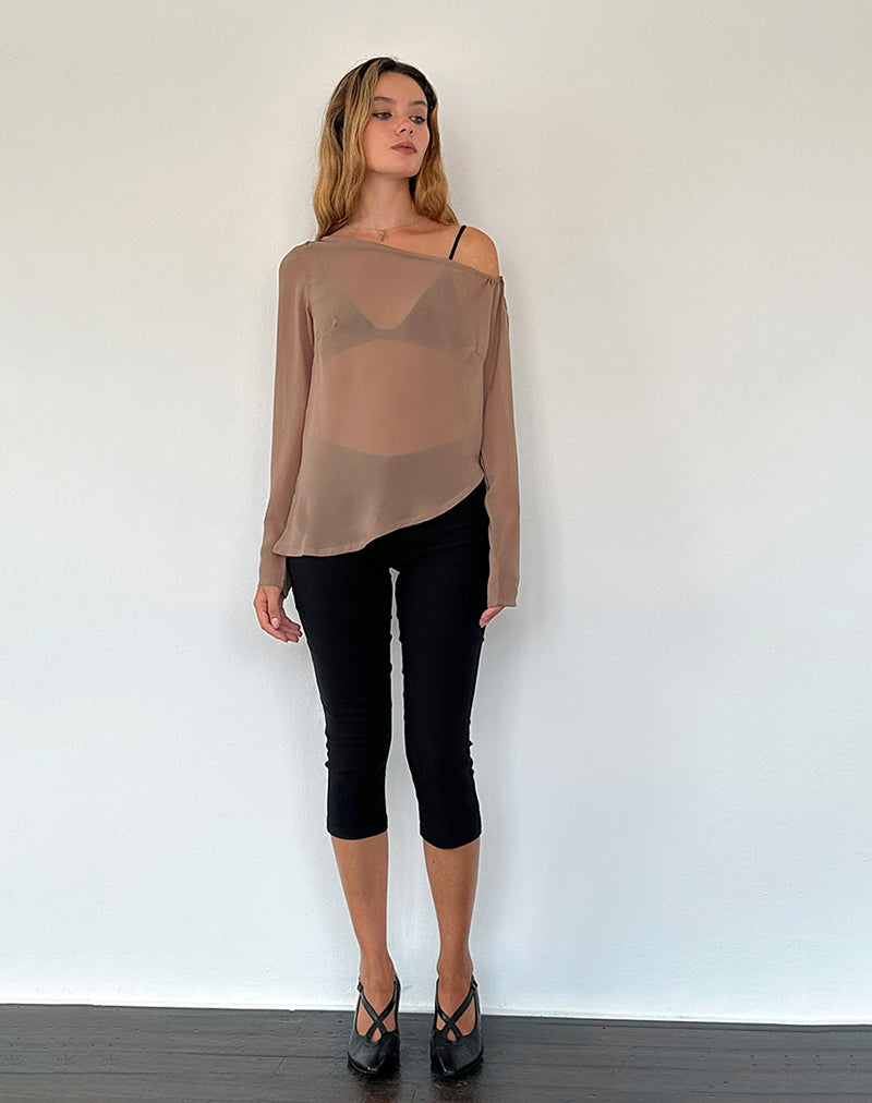 Immagine di Riot Top in chiffon marrone chiaro