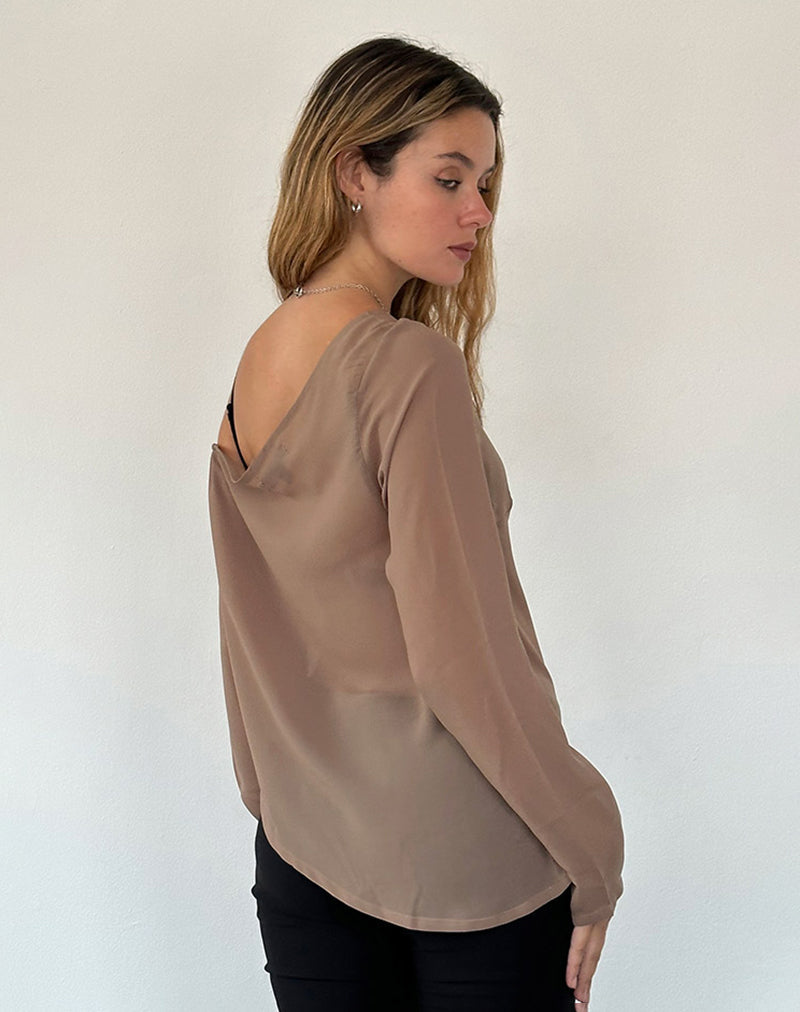 Immagine di Riot Top in chiffon marrone chiaro