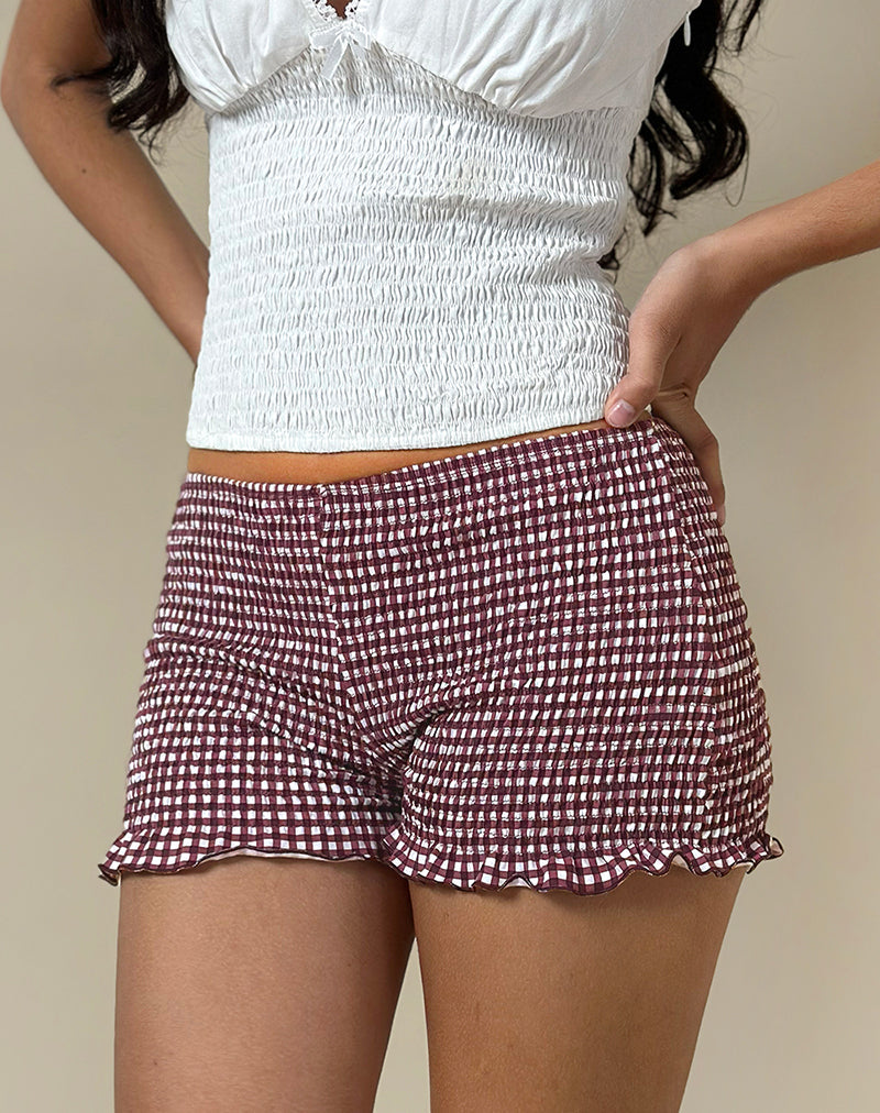 Immagine di Ritala Short in Mini Gingham Vino