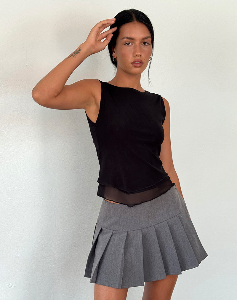 Immagine di Rochie Top asimmetrico in rete nero