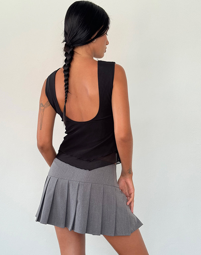 Immagine di Rochie Top asimmetrico in rete nero