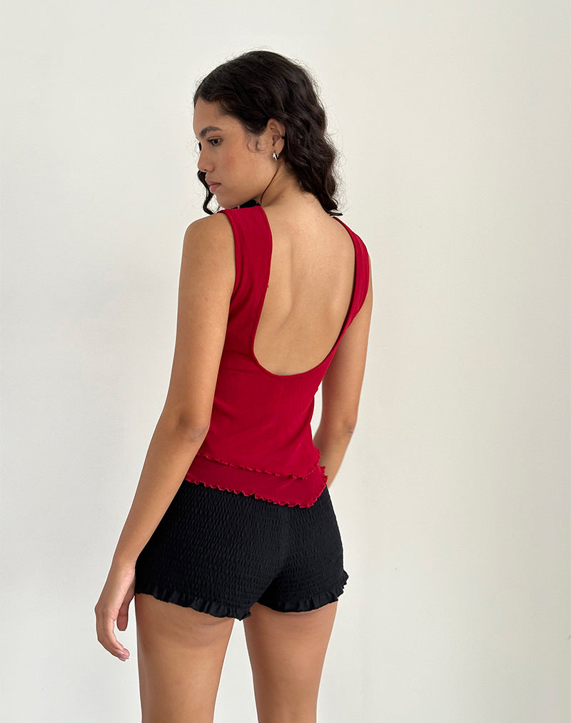 immagine di Rochie Top asimmetrico in maglia ciliegia