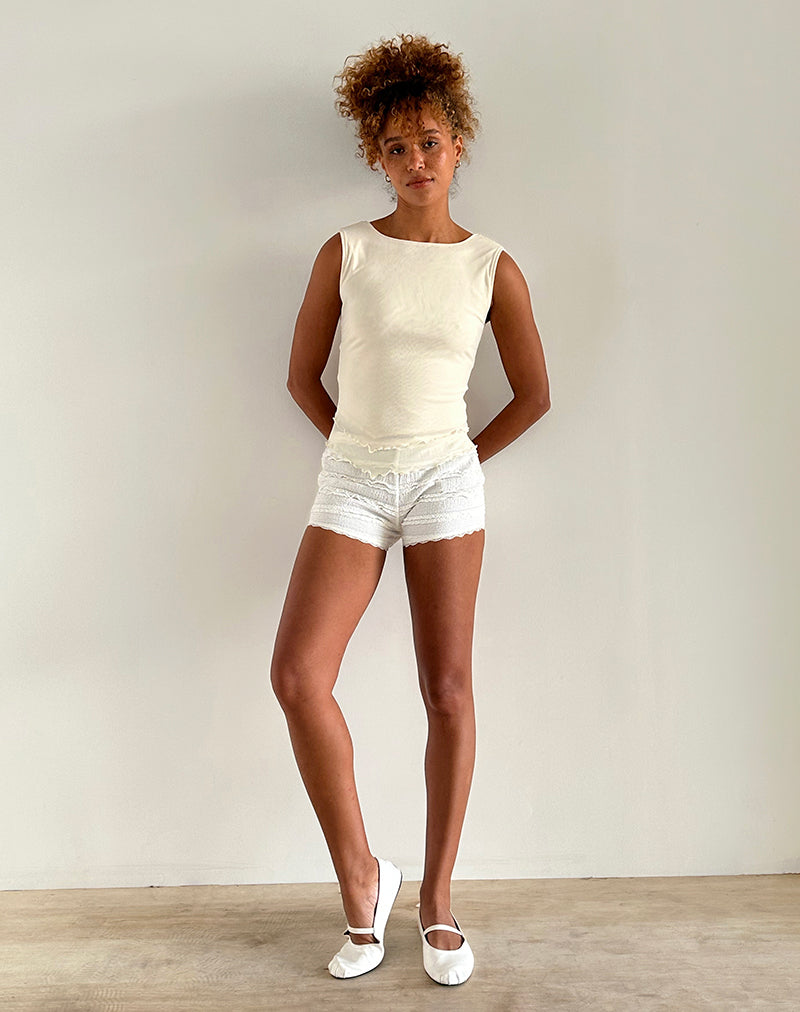 Immagine di Rochie Top asimmetrico in rete crema