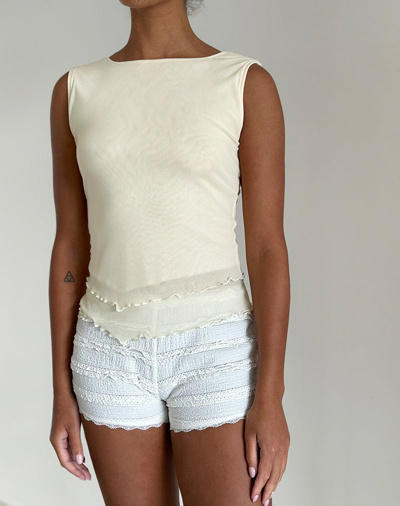 Immagine di Rochie Top asimmetrico in rete crema