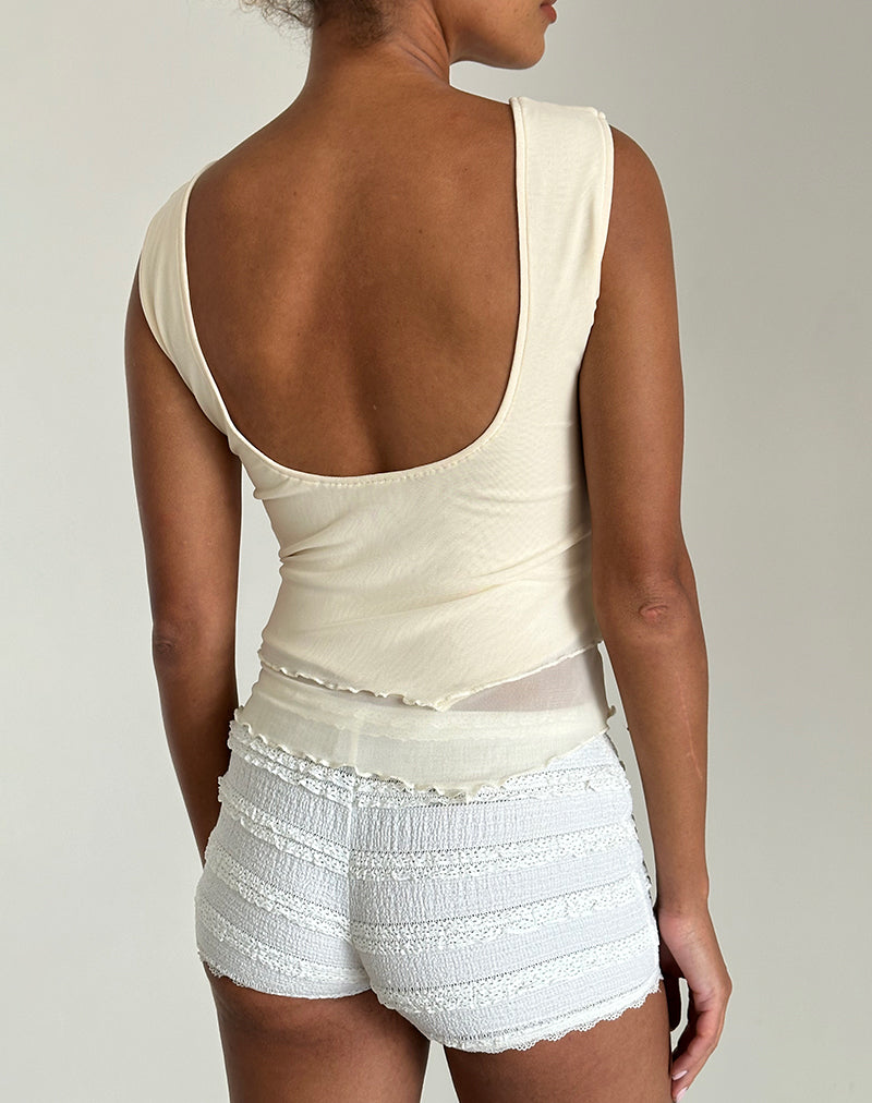 Immagine di Rochie Top asimmetrico in rete crema