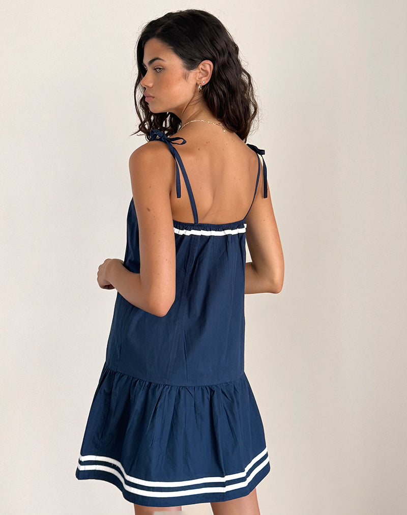 immagine di Rodha Cami Mini Dress in Popeline Navy