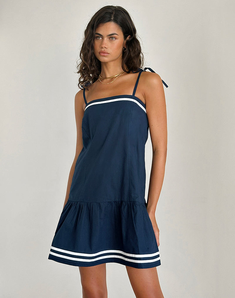 Mini abito Rodha Cami in Popeline Navy