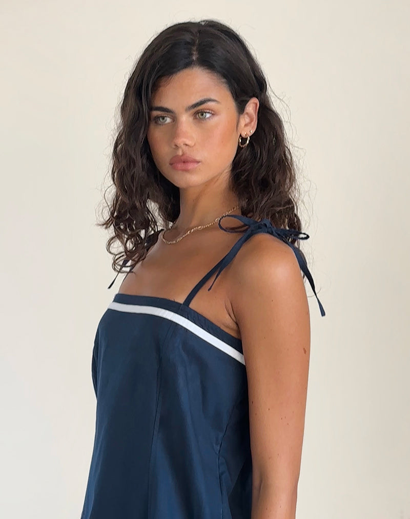 immagine di Rodha Cami Mini Dress in Popeline Navy