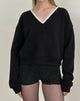 Immagine di Rodyn Jumper in nero con rilegatura a picot bianco