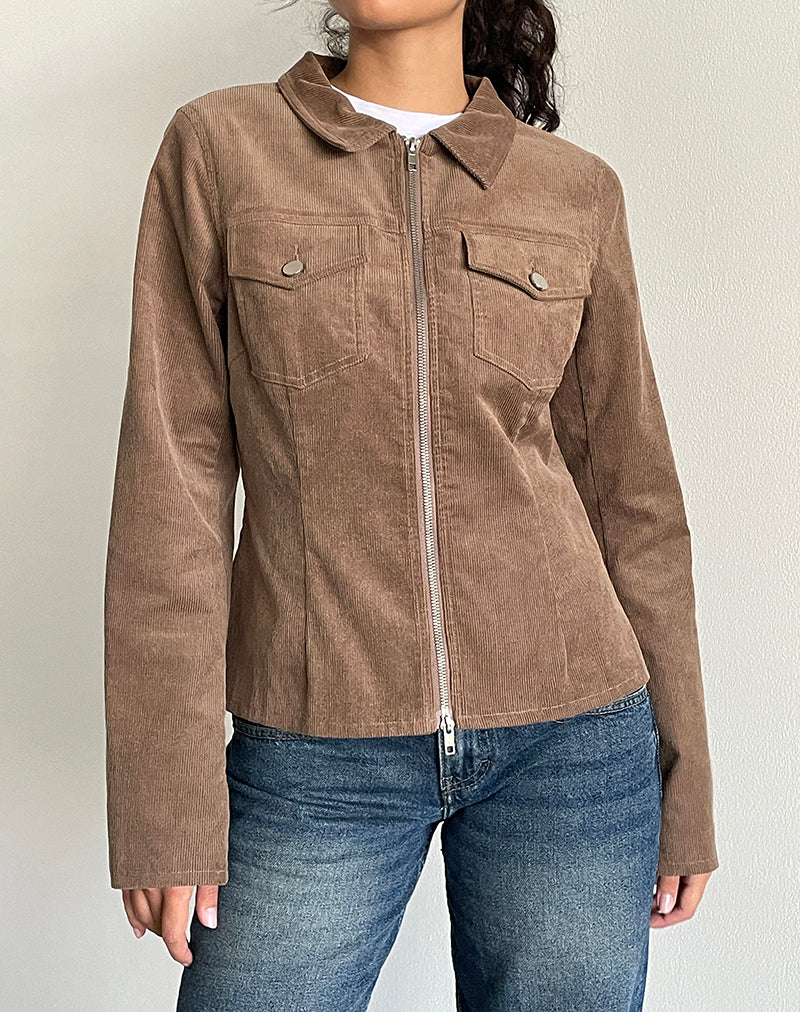Rohana - Giacca aderente in corda baby marrone noce