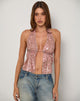 Immagine di Rokudo Top a collo alto in Boho Batik Sequin Rosa