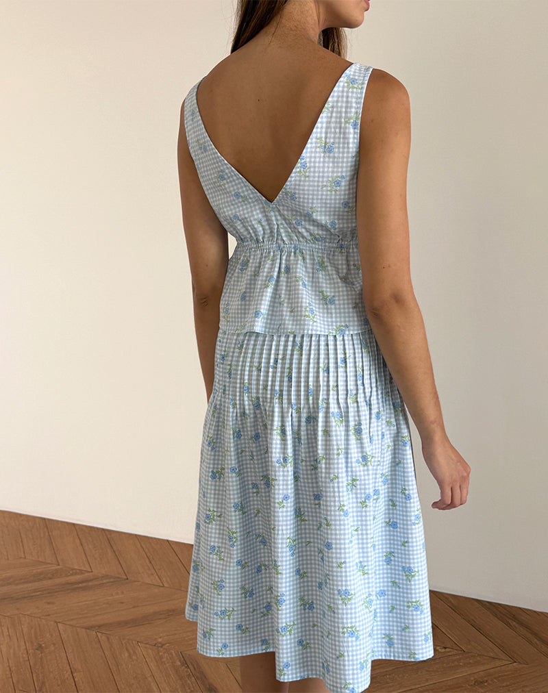 immagine di Rolia Cami Top in percalle a fiori blu