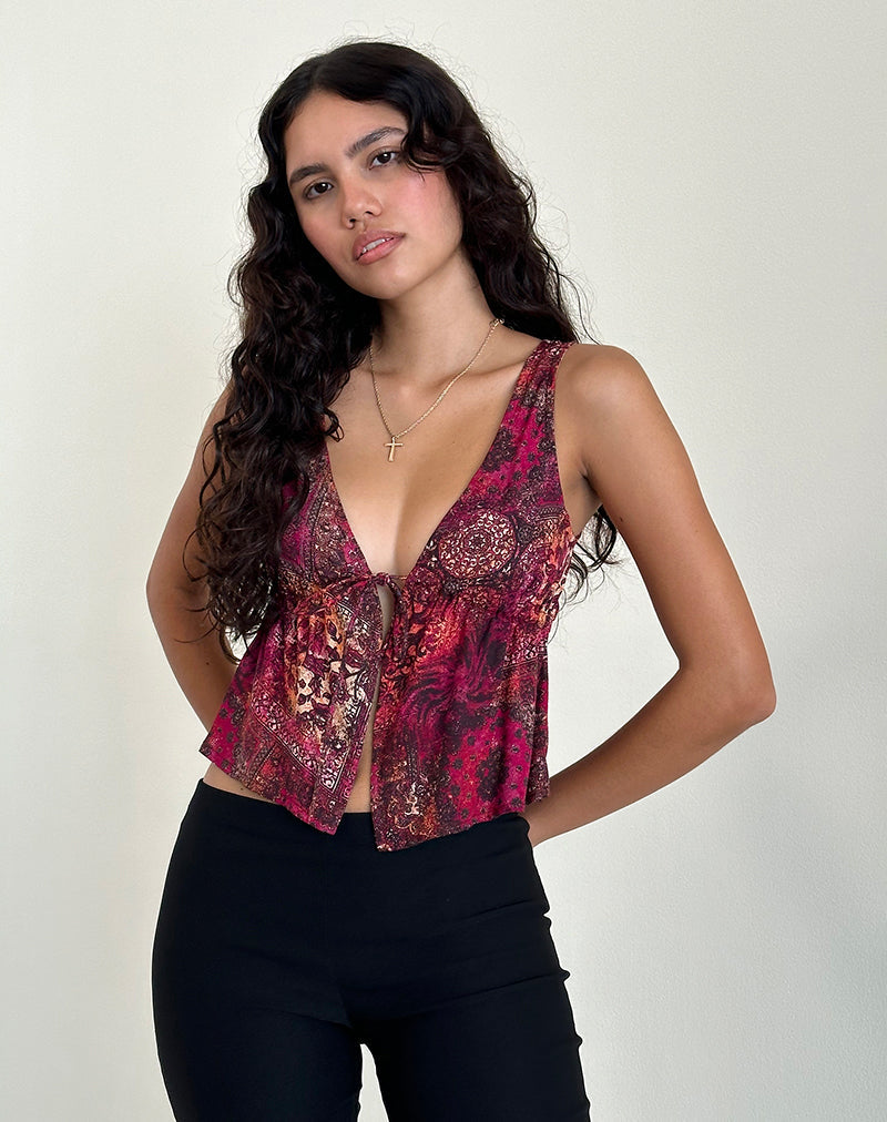 Immagine di Rolia Cami Top in Abstract Paisley