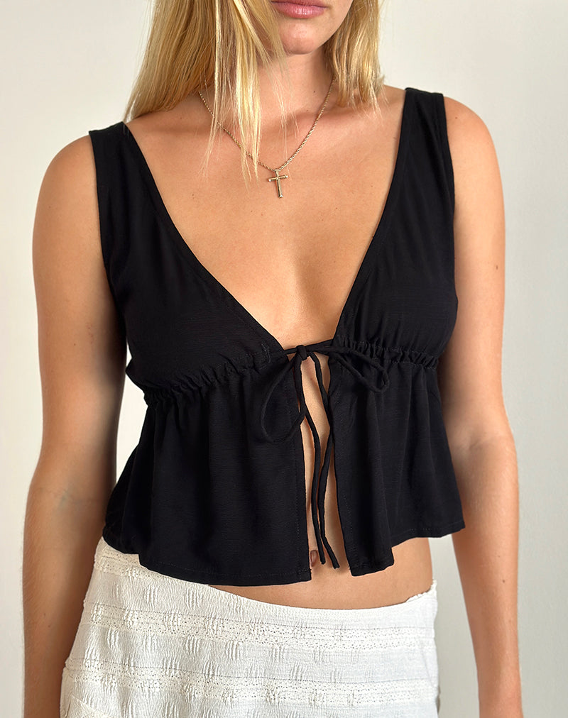 Top Rolia Cami in nero