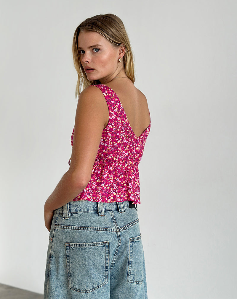 Immagine di Rolia Cami Top in Ditsy Floral Pink