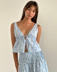 immagine di Rolia Cami Top in percalle a fiori blu