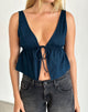 Immagine di Rolia Tie Front Top in Navy