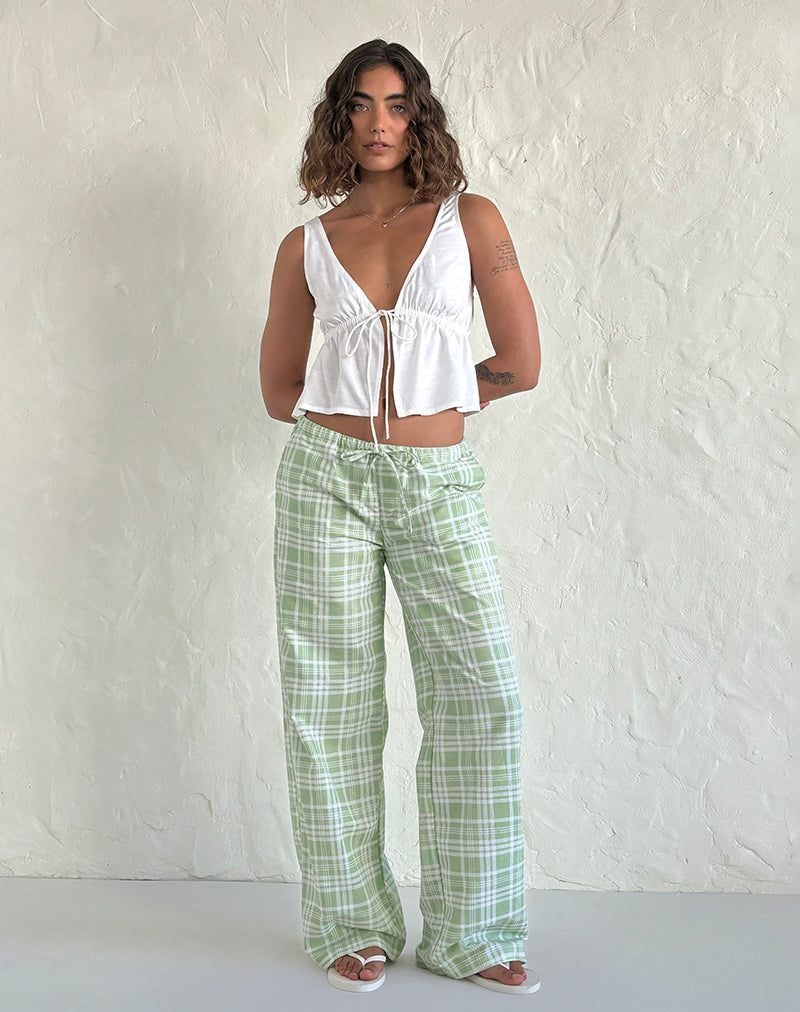 Pantaloni Lirura in tela da tavola Neo Mint