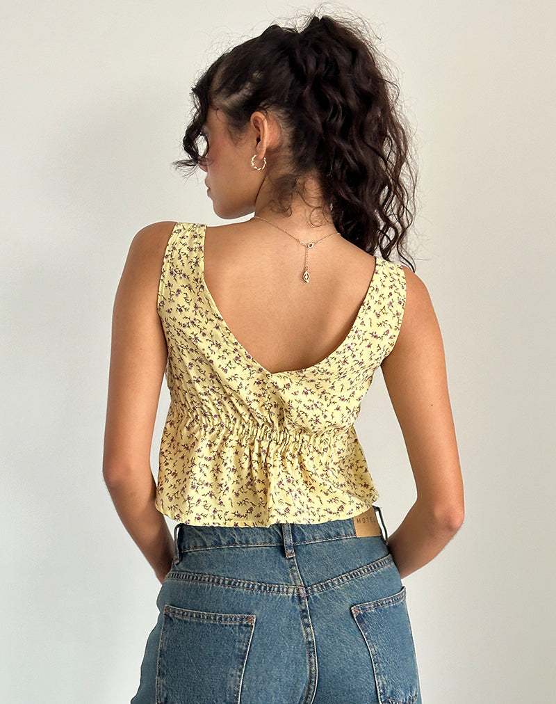 Immagine di Rolia Tie Front Top in Flowing Flower Yellow