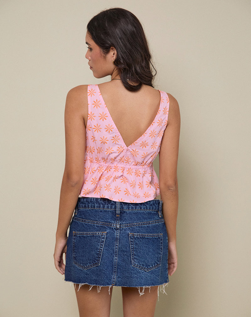Immagine di Rolia Tie Front Top in Tile Flower Pink