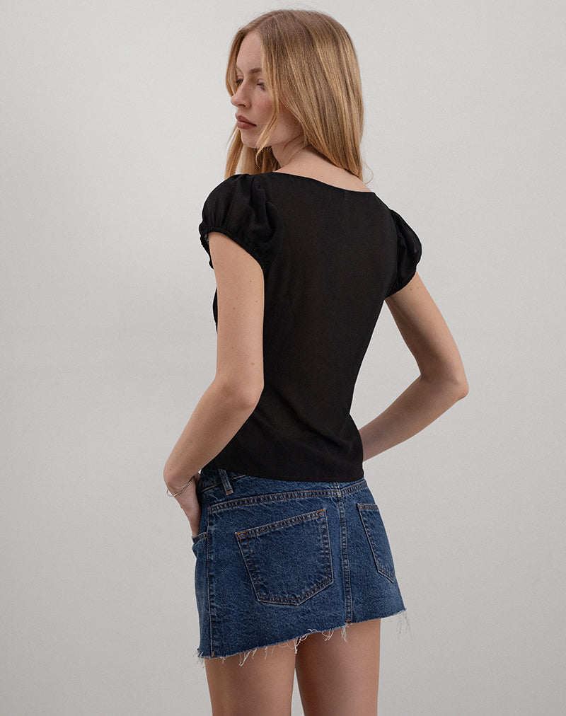 Immagine della blusa Rolina in chiffon nero