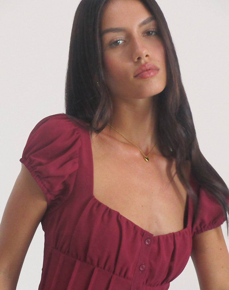 Immagine della blusa Rolina in chiffon borgogna