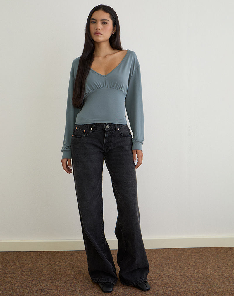 Top Romari in blu cenere