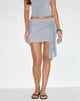 Immagine di Gretna Tie Mini Skirt in Cupro Grigio Lilla