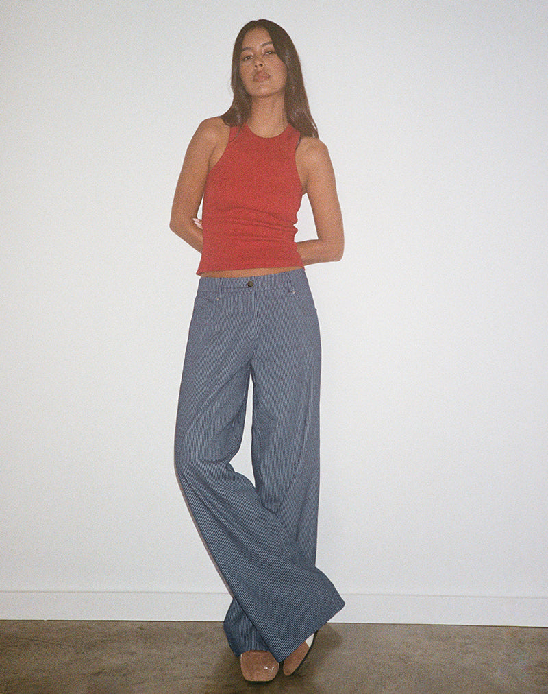 Immagine di Roomy Jeans extra larghi a vita bassa con lavaggio gessato Indigo