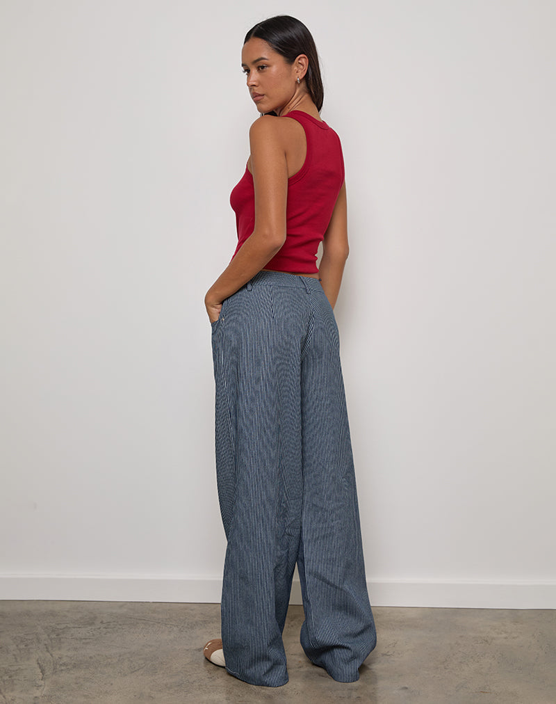 Immagine di Roomy Jeans extra larghi a vita bassa con lavaggio gessato Indigo