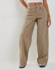 immagine dei pantaloni larghi a vita bassa Roomy Extra Wide in gessato Stone
