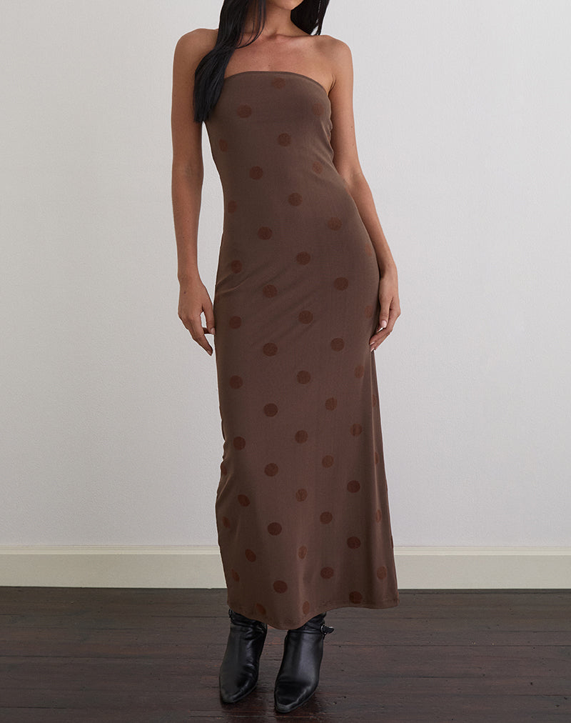 Immagine di Rosaga Maxi Dress in Big Polka Flock Marrone