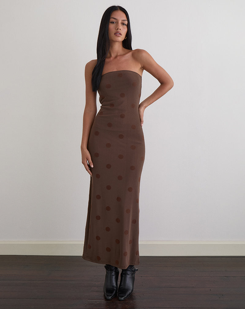 Immagine di Rosaga Maxi Dress in Big Polka Flock Marrone