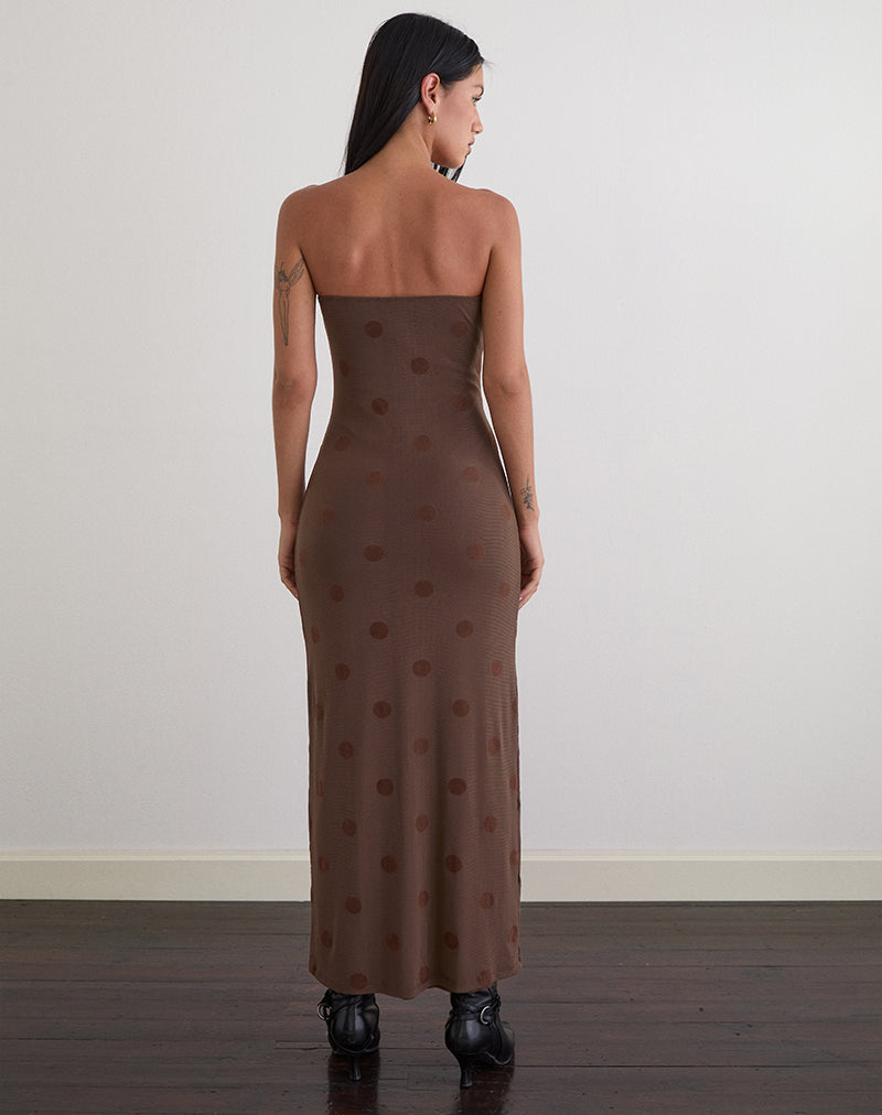 Immagine di Rosaga Maxi Dress in Big Polka Flock Marrone