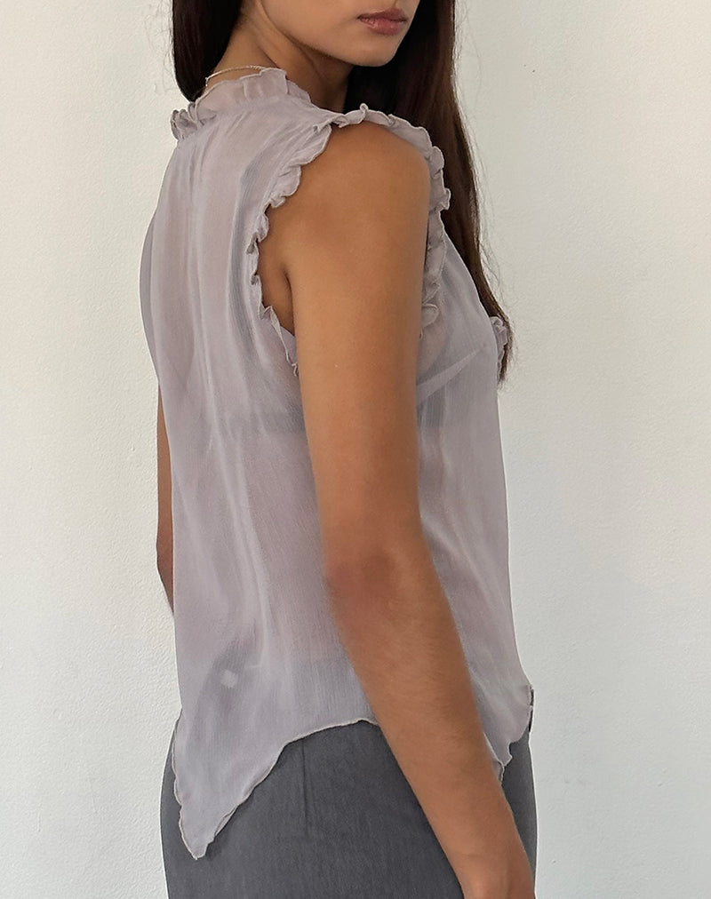 Immagine di Rosalinda Top in chiffon grigio lilla