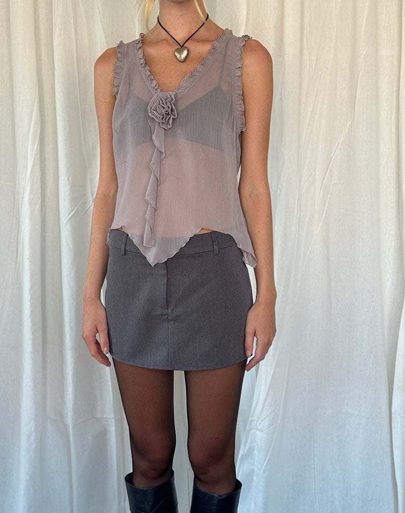Immagine di Rosalinda Top in chiffon grigio lilla