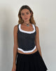 Immagine di Roslyn Pointelle Vest Top in Dark Charcoal