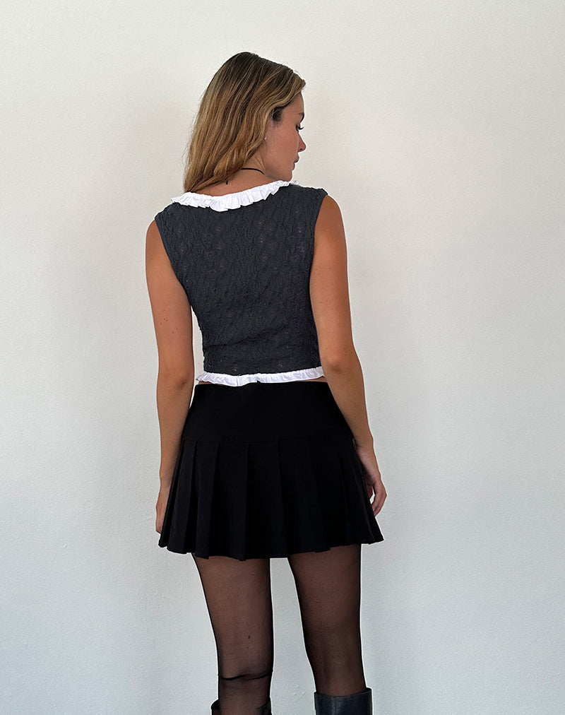 Immagine di Roslyn Pointelle Vest Top in Dark Charcoal
