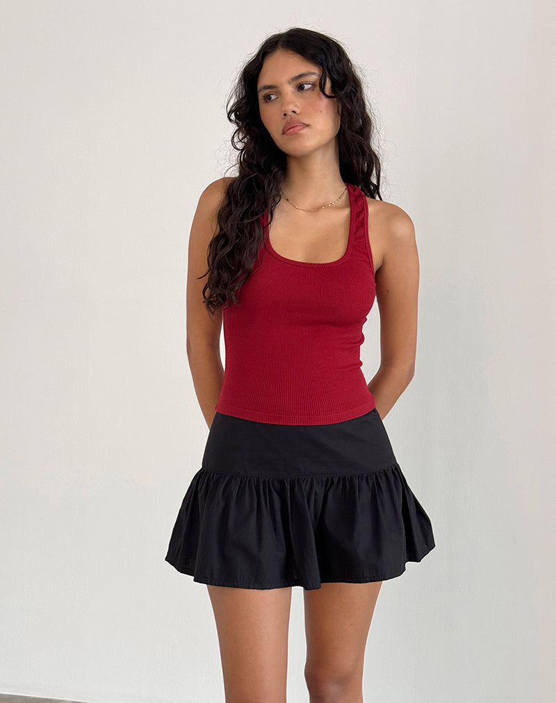 immagine di Roxe Ribbed Vest Top in Adrenaline Red