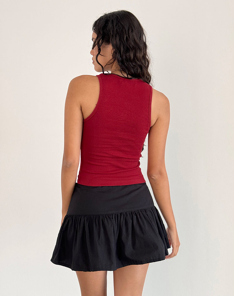 immagine di Roxe Ribbed Vest Top in Adrenaline Red