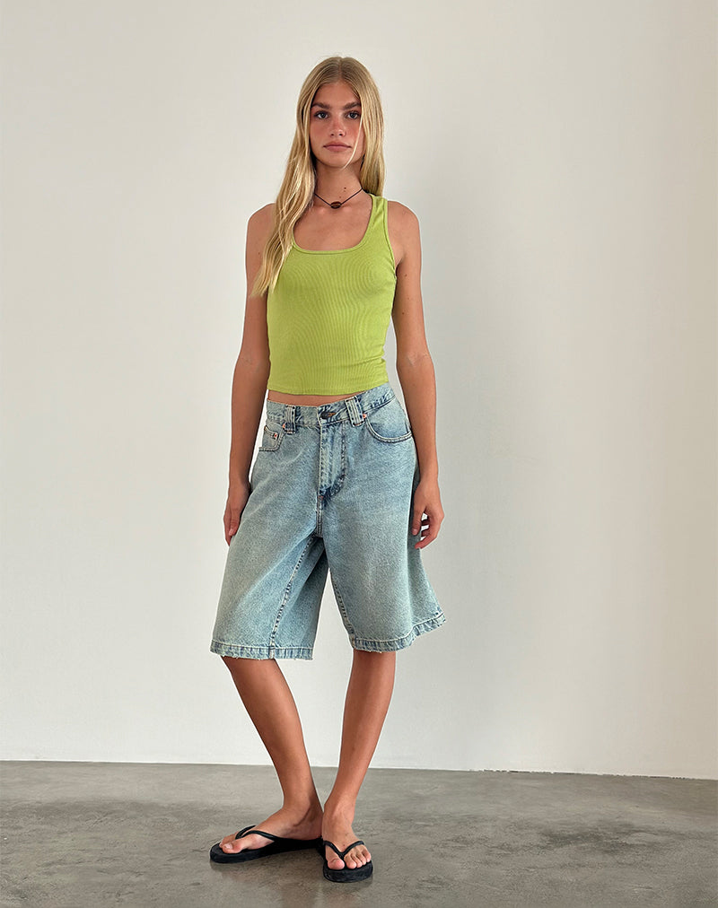 Immagine di Roxe Gilet a coste in Leaf Green
