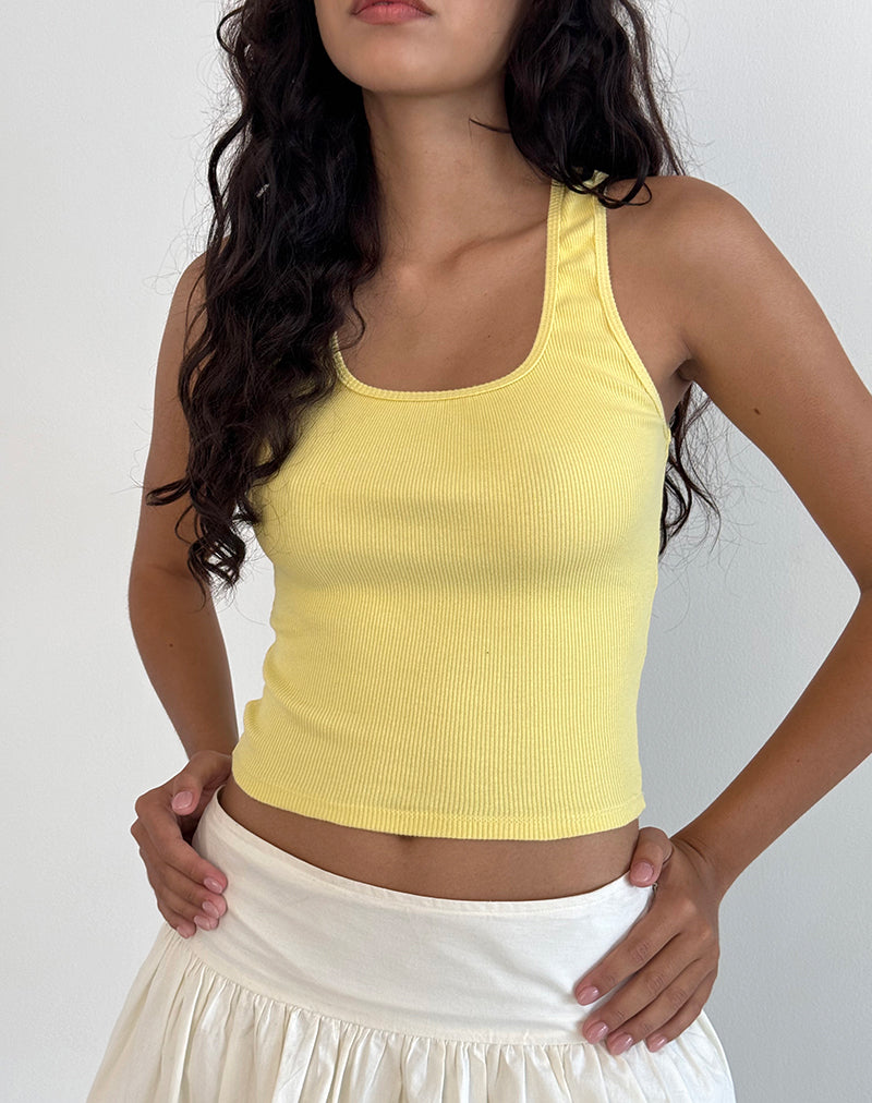 immagine di Roxe Ribbed Vest Top in Lemonade