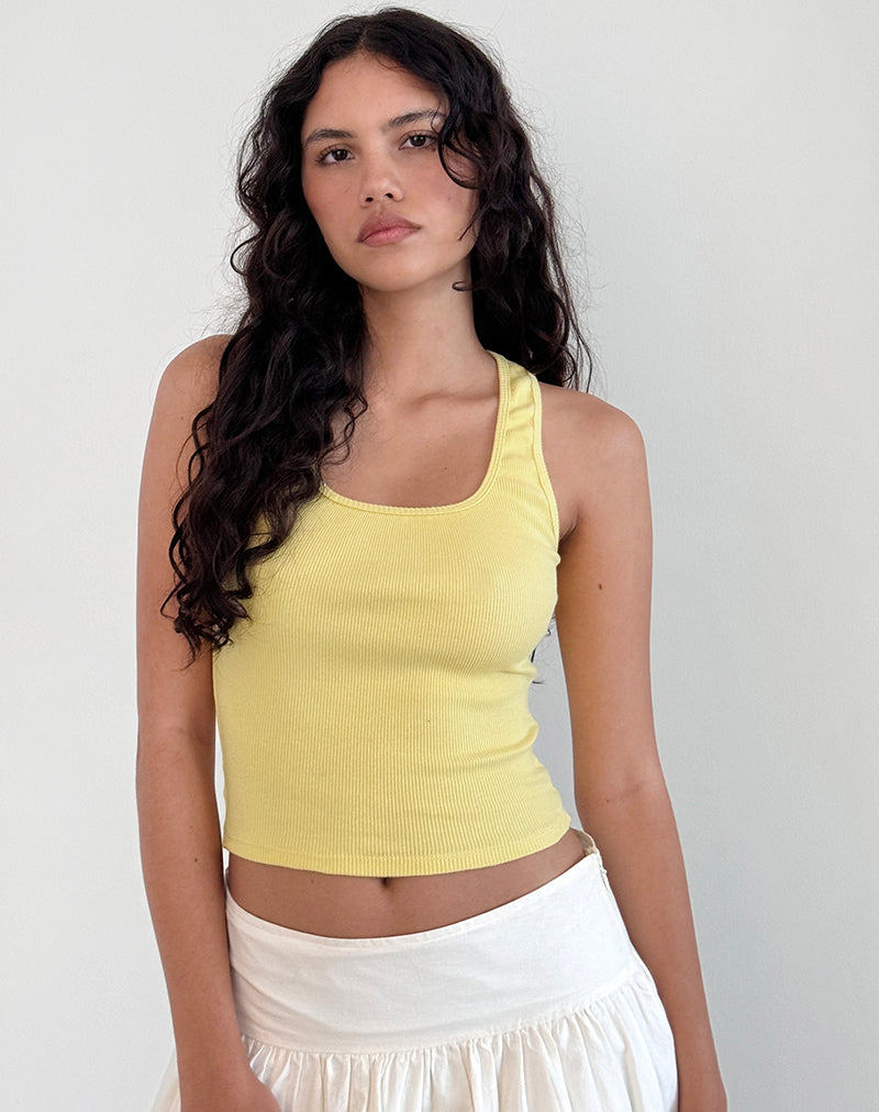 immagine di Roxe Ribbed Vest Top in Lemonade