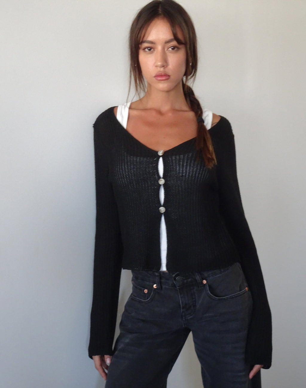 Devita - Top in maglia a maniche lunghe in nero